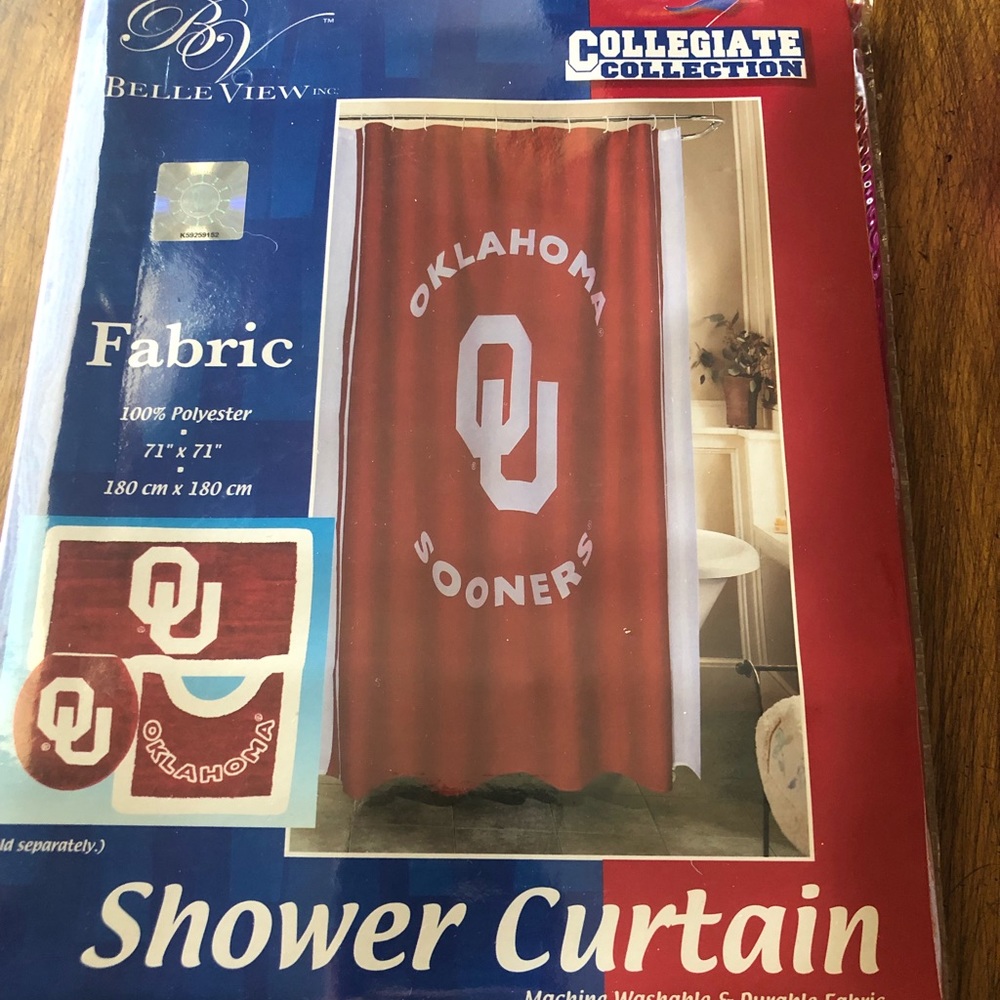 Oklahoma Sooners  Fabric shower curtain